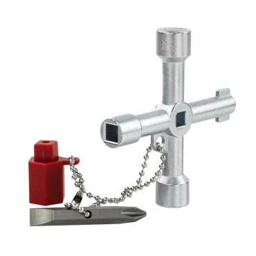 Universal Key with Insert for 2 Screwdrivers GEF 400172 - Silver