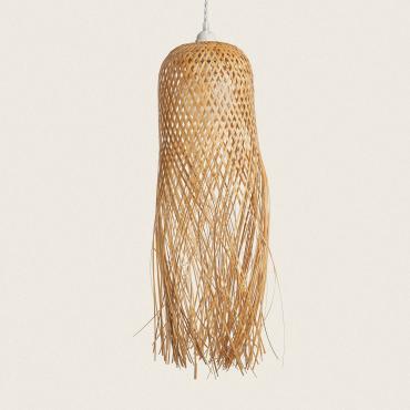 Kawaii Bamboo Pendant Lamp - Black Textile