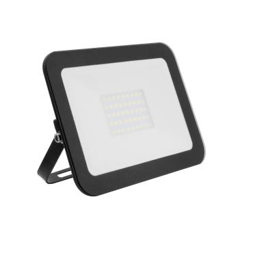 Black 30W 120lm/W IP65 Glass Slim LED Floodlight - Several options