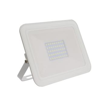 White 30W 120lm/W IP65 Glass Slim LED Floodlight - Several options