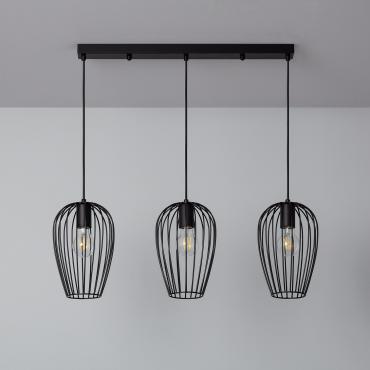 Telmi Metal 3 Spotlight Pendant Lamp - Black