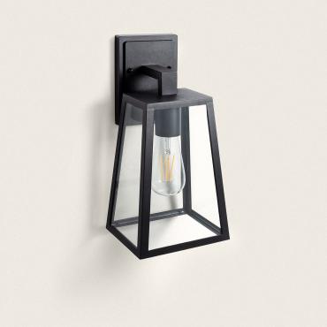Karan Glass & Aluminium Outdoor Wall Lamp - Black
