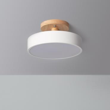 12W Whisty Wood & Metal Selectable CCT LED Ceiling Lamp - White