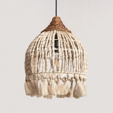 Kempo Buki Rattan & Ramie Pendant Lamp ILUZZIA - White