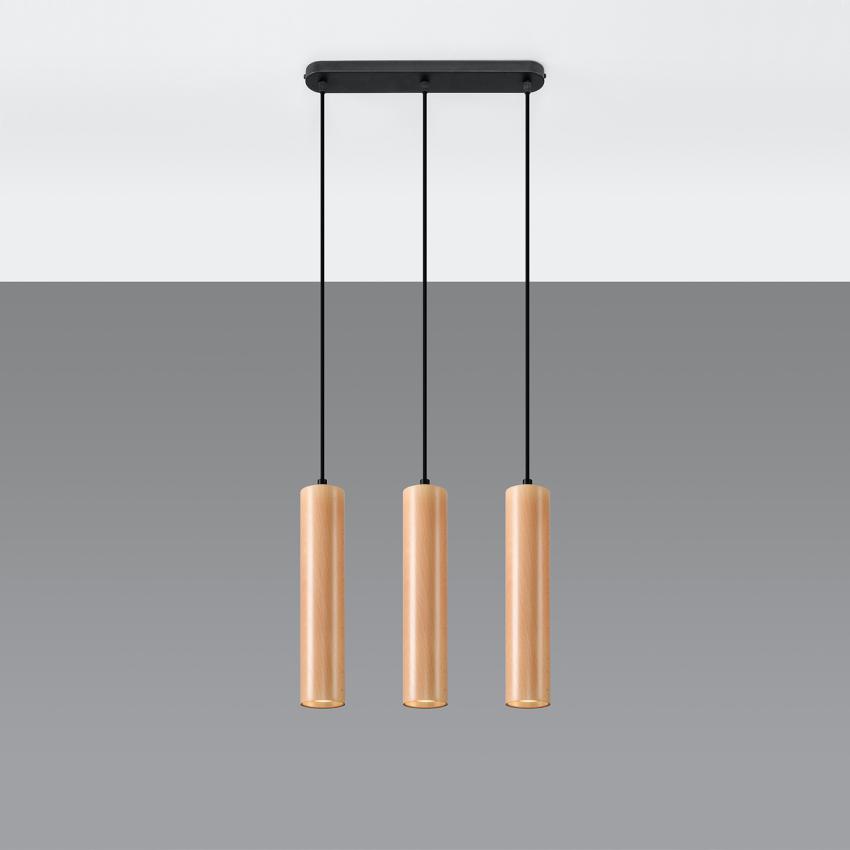Lino 3 Wooden Pendant Lamp SOLLUX