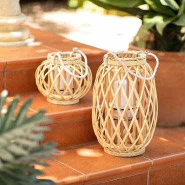 Alejandría Rattan Big LED Table Lamp - Natural