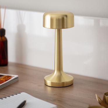 Ciara 3W Portable LED Table Lamp with Rechargeable USB Battery - Gold