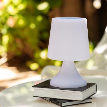 Uyoga Portable Solar Outdoor RGBW LED Table Lamp with Bluetooth Speaker and USB Rechargeable Battery - White