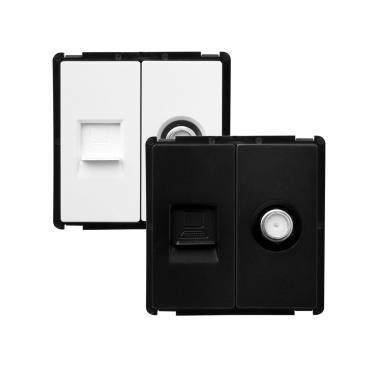 Modern RJ45 Socket Internet Module +Satellite - White