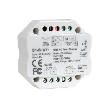 Push Button Compatible RF Triac WiFi LED Dimmer - White