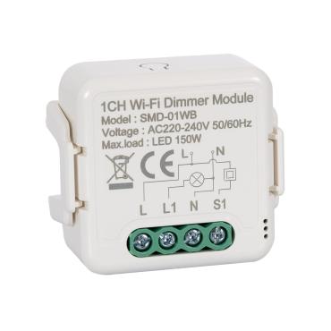 Smart WiFi Compatible Dimmer Switch with Push Button - White