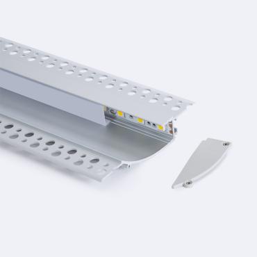 2m Aluminium Recessed Profile Plasterboard for LED Strips up to 12mm - 2 m