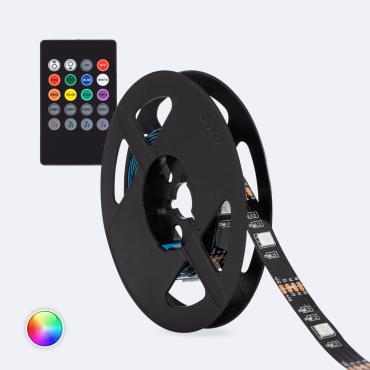 KIT: 2m 5V DC RGB LED Strip 24LED/m with USB Connection for TV IP20 - RGB