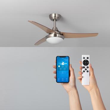 Neil Wooden WiFi Silent Ceiling Fan with DC Motor 107cm - Silver