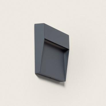 Applique da Parete per Esterni LED 3W CCT Selezionabile Superficie Quadrata Jade Grigio Scuro