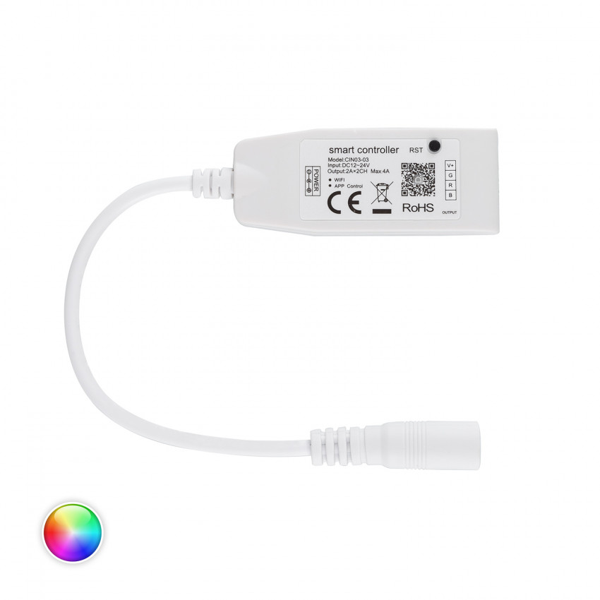 Mini Controller Dimmer Wi-Fi Striscia LED RGB 12/24V DC