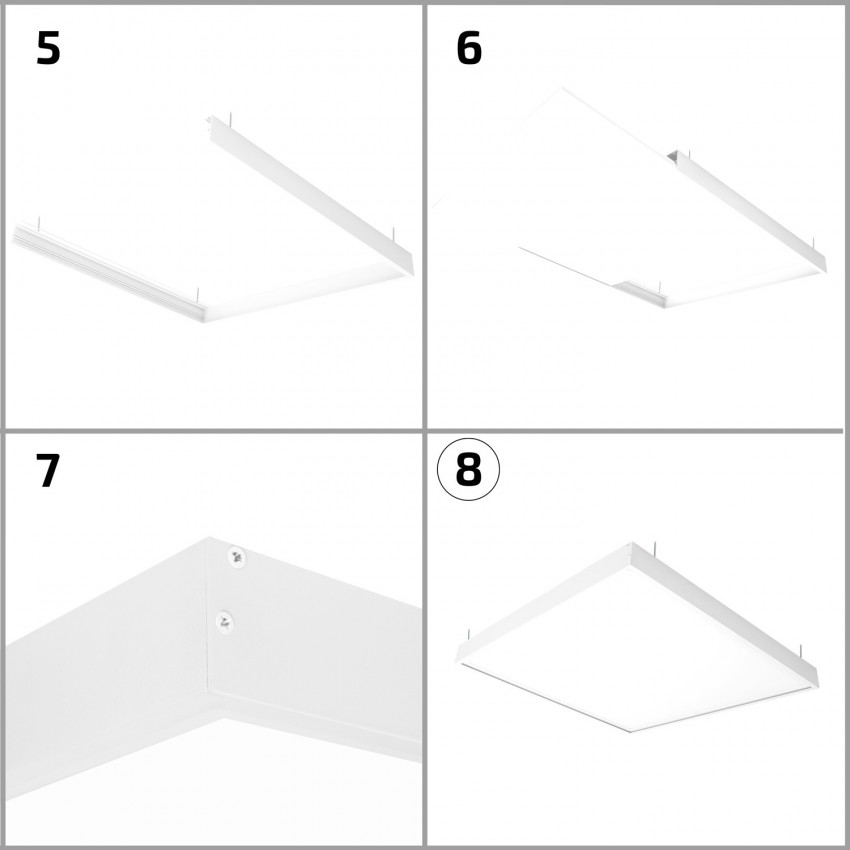 Panel LED 120x30cm 40W 4000lm (UGR17) + Kit de Superficie
