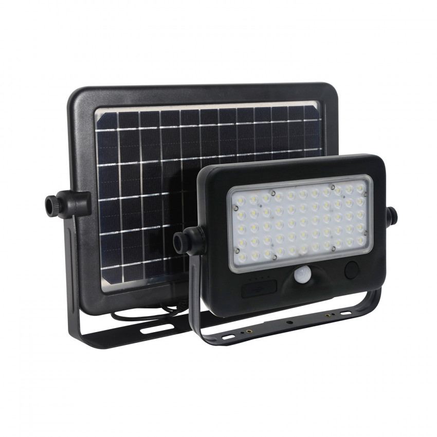 Proiettore LED 10W Solare con Sensore di Movimiento PIR e Crepuescolare con Pannello Solare Separato