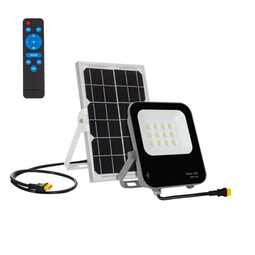 Proiettore LED Solare 30W 170lm/W  IP65 con Telecomando