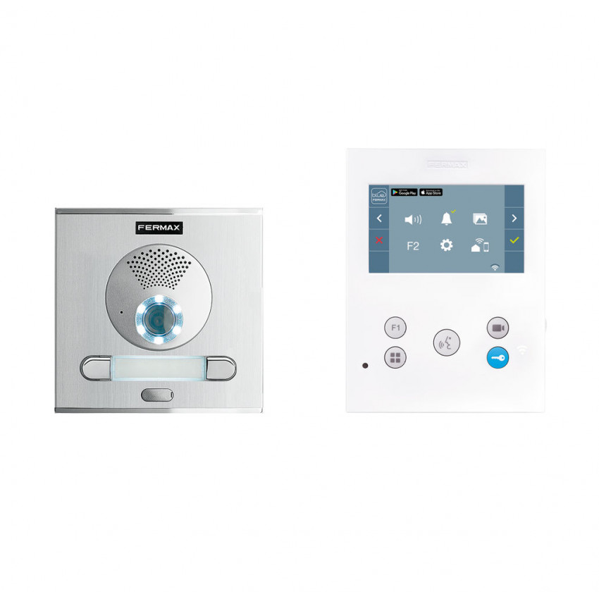 Kit Videocitofono Automatico 2 Campanelli CITY VEO-XS 4,3" DUOX Plus Wi-Fi 2L FERMAX 94521
