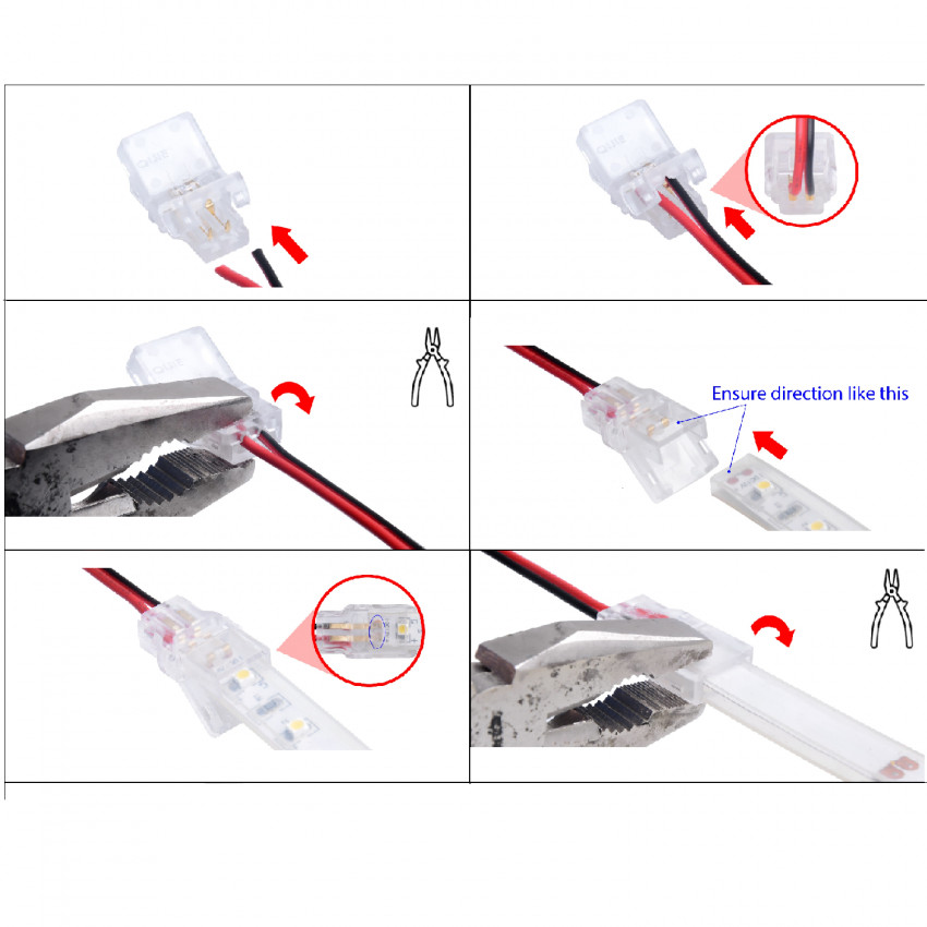 Conectores de hipopótamo para conexion LED sin soldaduraras IP20