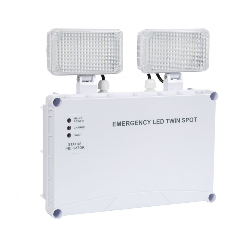 TwinSpot LED luce d'emergenza quadrata 6W