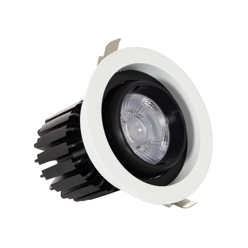 Faretto Downlight LED 18W COB Orientabile 360º Circolare Foro Ø 115mm CRI90 Expert Color No Flicker