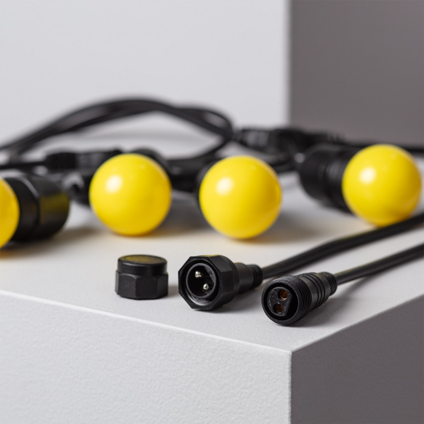 Kit Guirnalda Waterproof 5.5m Negro + 8 Bombillas LED E27 G45 3W de Colores 