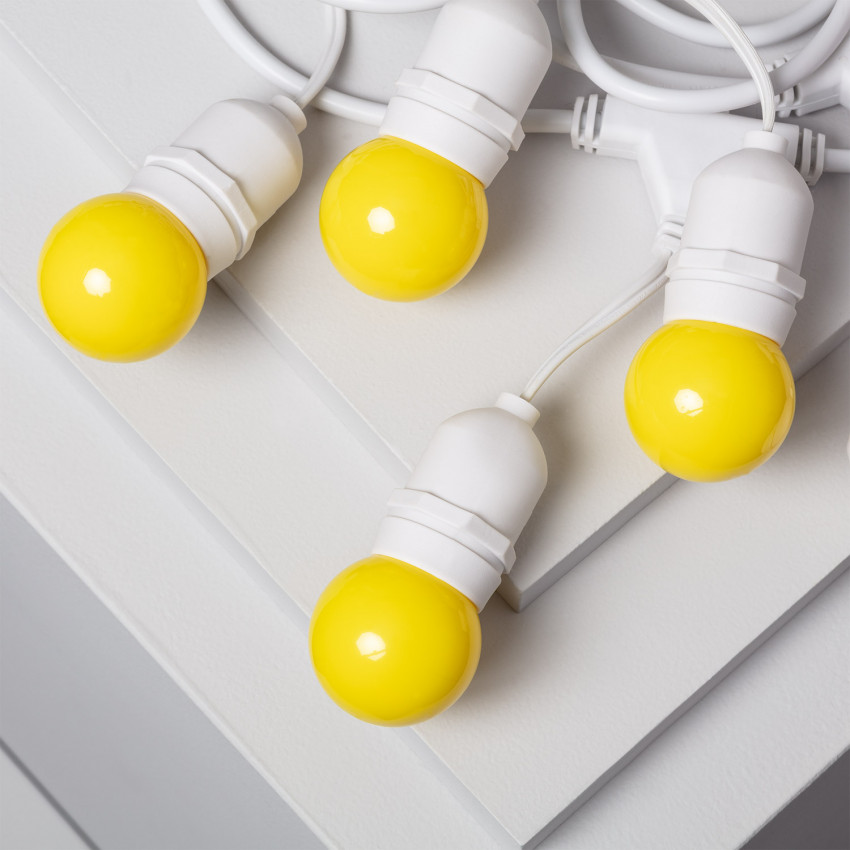 Kit Guirnalda Waterproof 5.5m Blanco + 8 Bombillas LED E27 G45 3W de Colores 