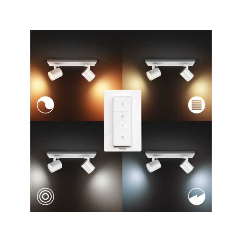 Lámpara de Techo White Ambiance Dos Focos GU10 PHILIPS Runner 