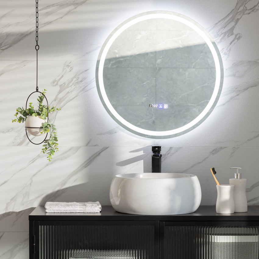Specchio da Bagno con Luce LED Ø60 cm Stiniva 