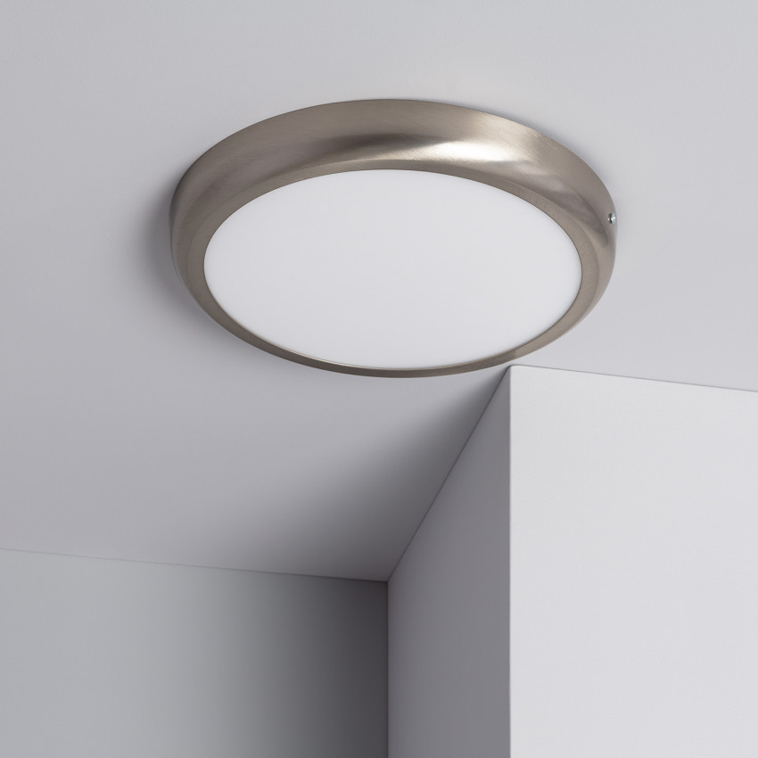 Plafoniera LED 24W Circolare Metallo Ø300 mm Design Argento