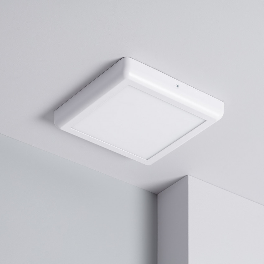 Plafoniera LED 18W Quadrata Metallo 225x225 mm Design Bianco