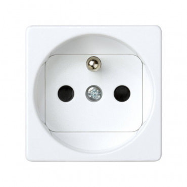 Simon M113393 - Presa Elettrica Bianca 2 Poli + Terra - Base Per Parete, Serie 27, Colore Bianco
