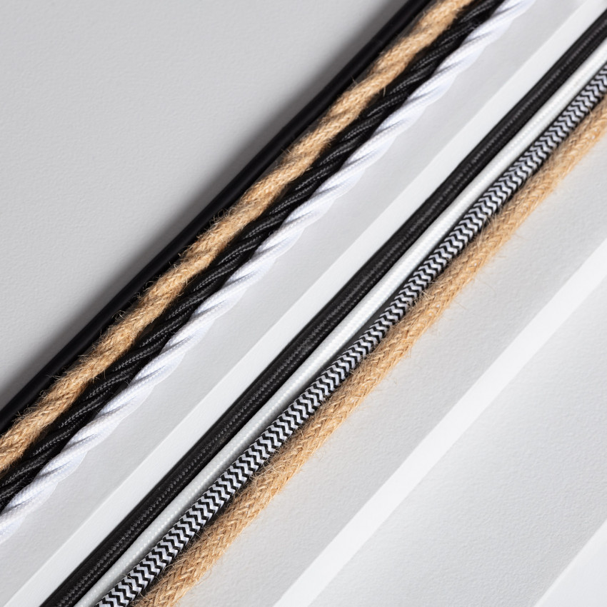 [*] Cable Textil Eléctrico para Lámparas Colgantes Sari-Acacia-Kero Blanco y Negro