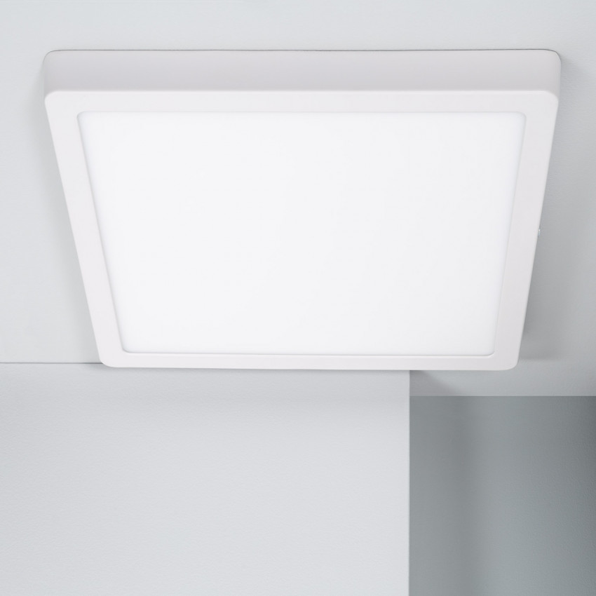 Plafoniera LED 24W Quadrata Alluminio 280x280 mm Slim CCT Selezionabile SwitchDimm Galán 