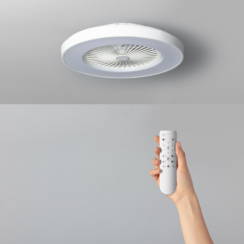 Ventilatore LED da Soffitto Dhalia Bianco 58cm Motore DC