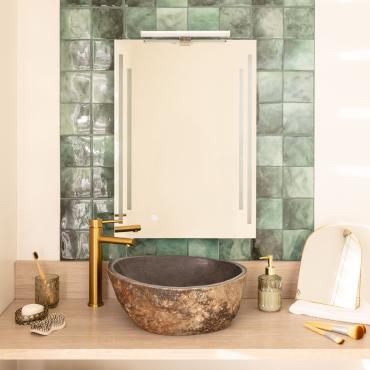 Specchio Bagno con Luce LED e Antiappannamento 70x50 cm Taif Selezionabile (Caldo-Naturale-Freddo)