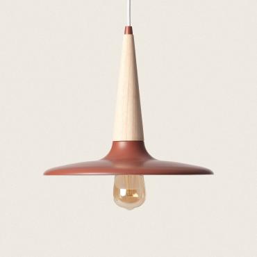 Lampada a Sospensione Metallo e Legno Bekasi Beige