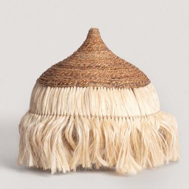 Paralume Lampada Sospensione Rattan e Ramia Kempo Wari ILUZZIA Naturale