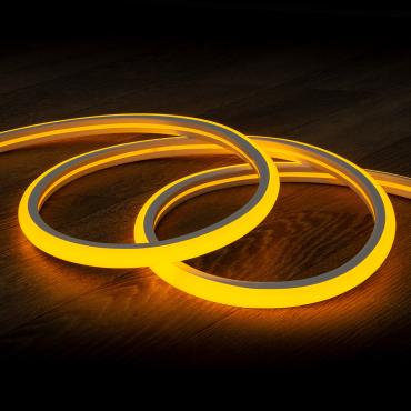 Striscia LED Neon 7.5 W/m Regolabile 220V AC 120 LED/m Semicircolare 180º Giallo IP67 su Misura Taglio ad ogni 100 cm Diverse opzioni