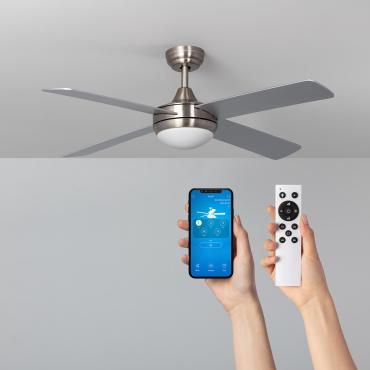 Ventilatore da Soffitto Silenzioso Navy Nickel 132cm Motore DC Wi-Fi Argento