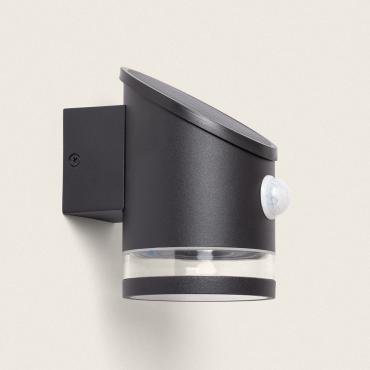 Kinkiet Ścienny Zewnętrzny Solarny LED 1W z Aluminium Eddan z Czujnikiem RuchuCzarny