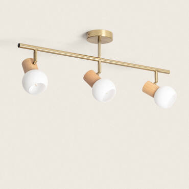 Lampa Sufitowa Metal i Szkło Alan 3 ReflektoryZłoty