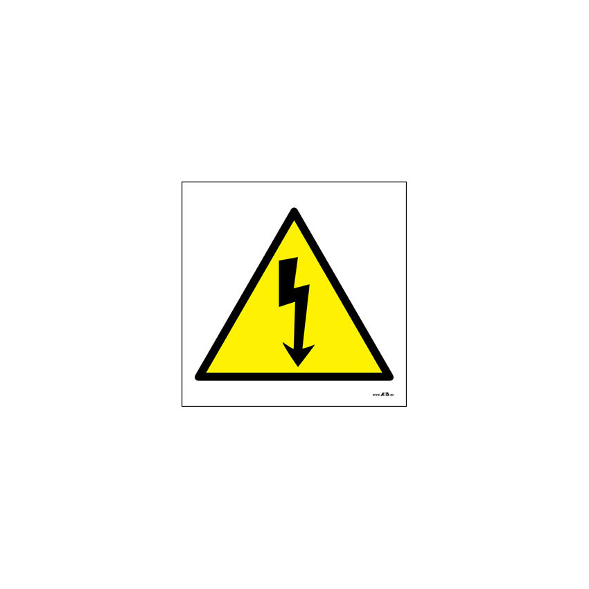 Zestaw 20 Sztuk Znak PVC Przyklejany Ryzyko przed Porażeniem Prądem Elektrycznym 100 mm CATU AT491