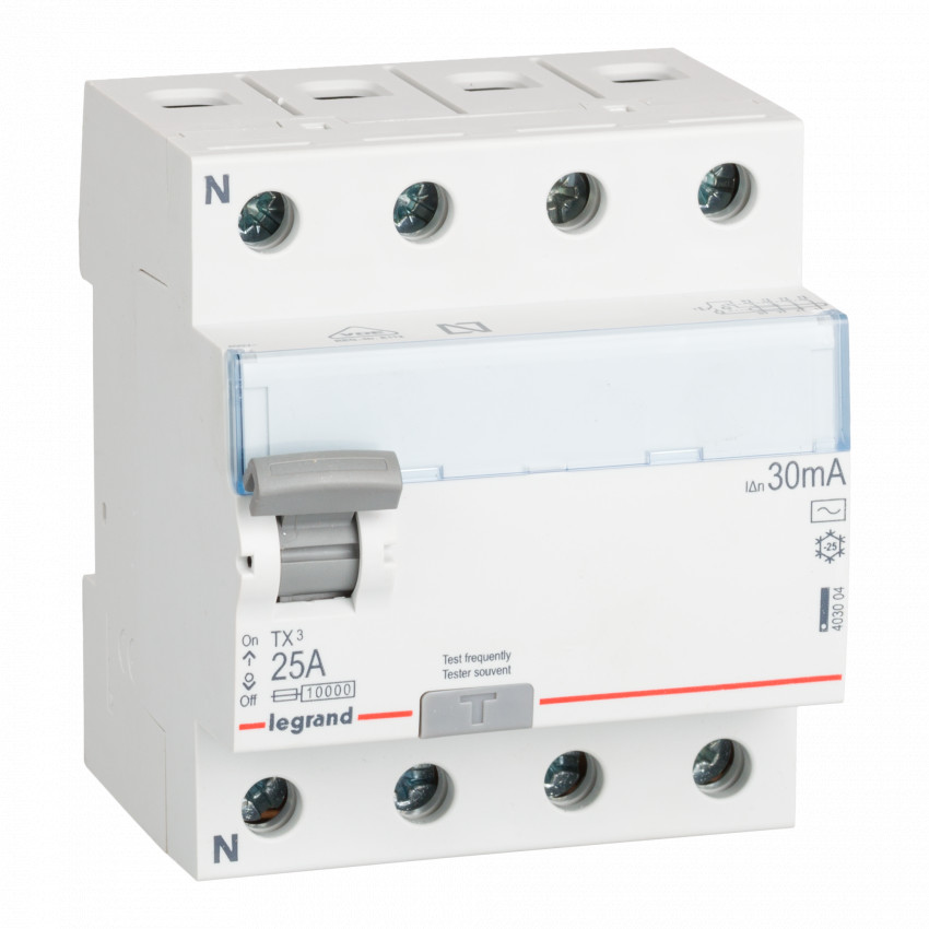 Wyłącznik Różnicowy TX3 Trzeciorzędowy 4P 30mA Typu AC 40A LEGRAND 403004