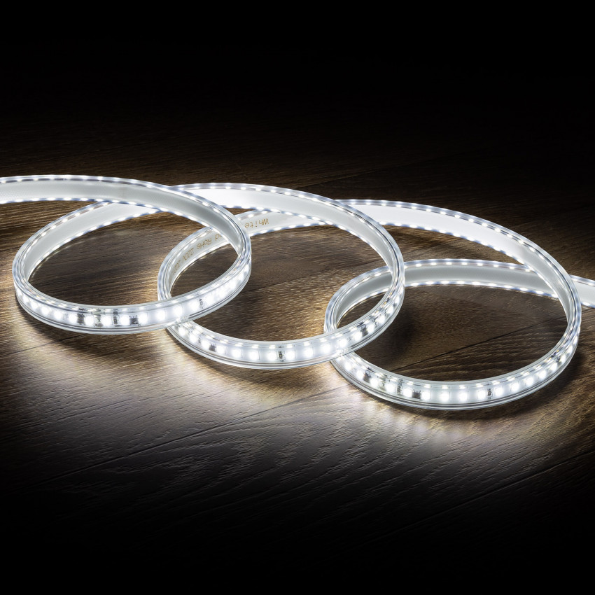 Taśma LED Ściemnialna 220V AC Solid 120 LED/m Biała Zimna IP65 Szerokość 14mm Cięcie co 10 cm