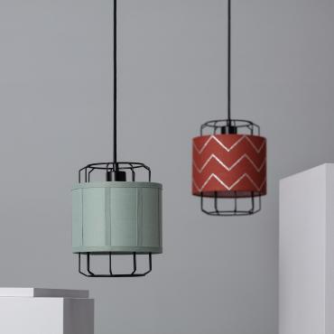 Lampa Wisząca z Tkaniny PointizaNiebieskozielony
