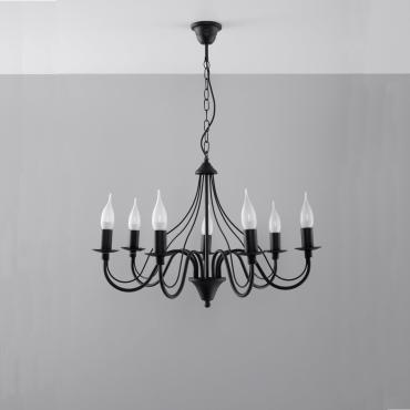 Żyrandol Minerwa 7 SOLLUXCzarny