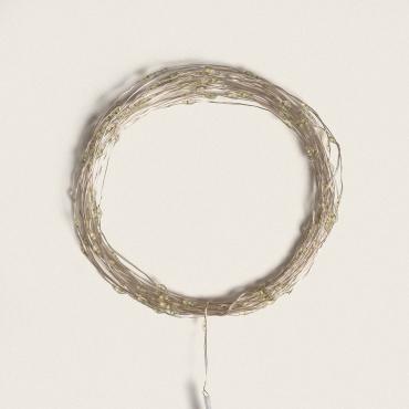 Girlanda LED Drut Zewnętrzna na Baterie 8m Zimna BielPrzezroczysty